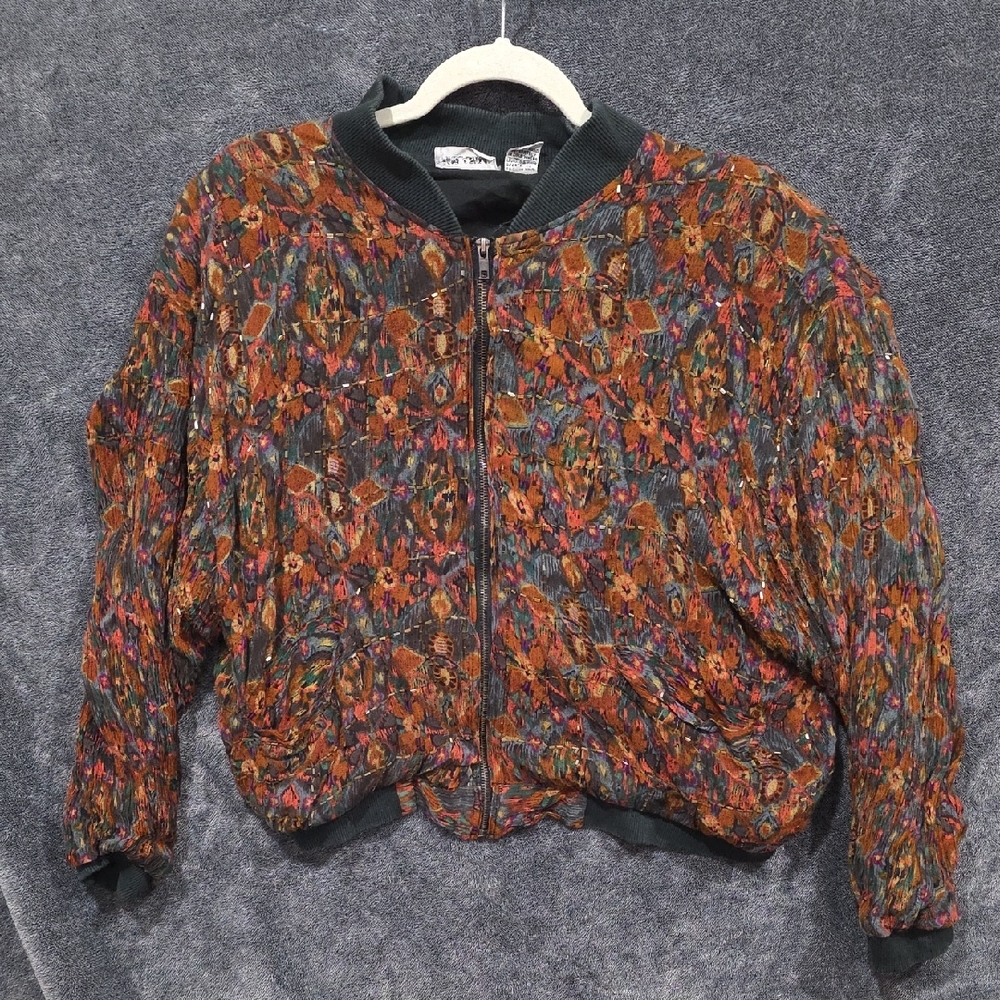Jane Ashley Colorful Patterned Bomber Jacket H3CL2025285
